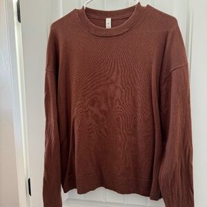 Lululemon / Cotton-Cashmere Blend Crewneck Sweater / Roasted Brown / Size 10